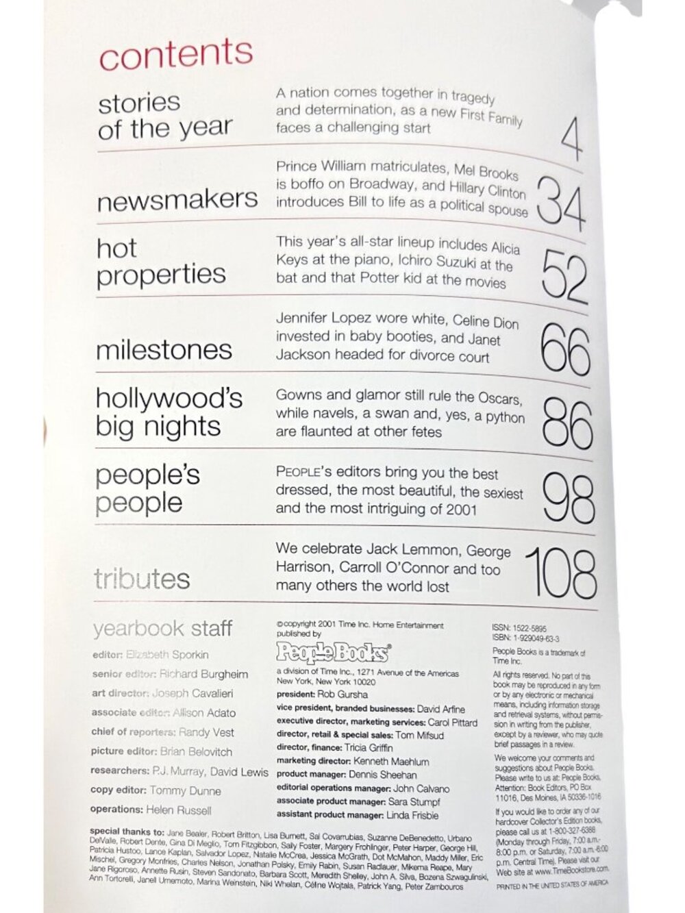 People Weekly Yearbook 2002 The Year In Review 2001 Time Inc. Special Edition - Picture 4 of 8